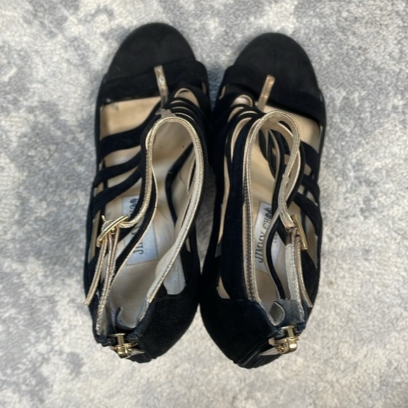 Jimmy Choo Fathom Strappy Cage Bootie Heels Gladiator Black Sz 37 - Picture 8 of 16